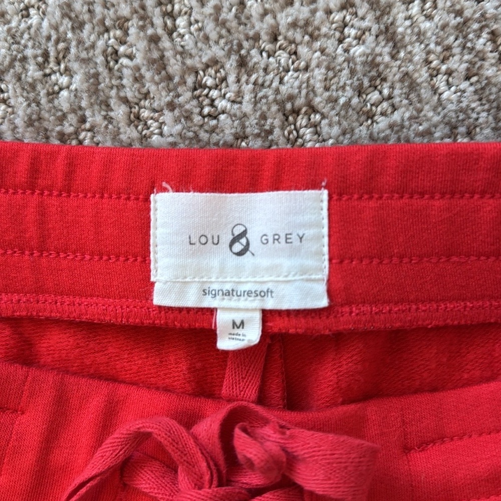 Lou & Grey Shorts Red Knit Lounge Shorts - Women’s Medium - Picture 3 of 6